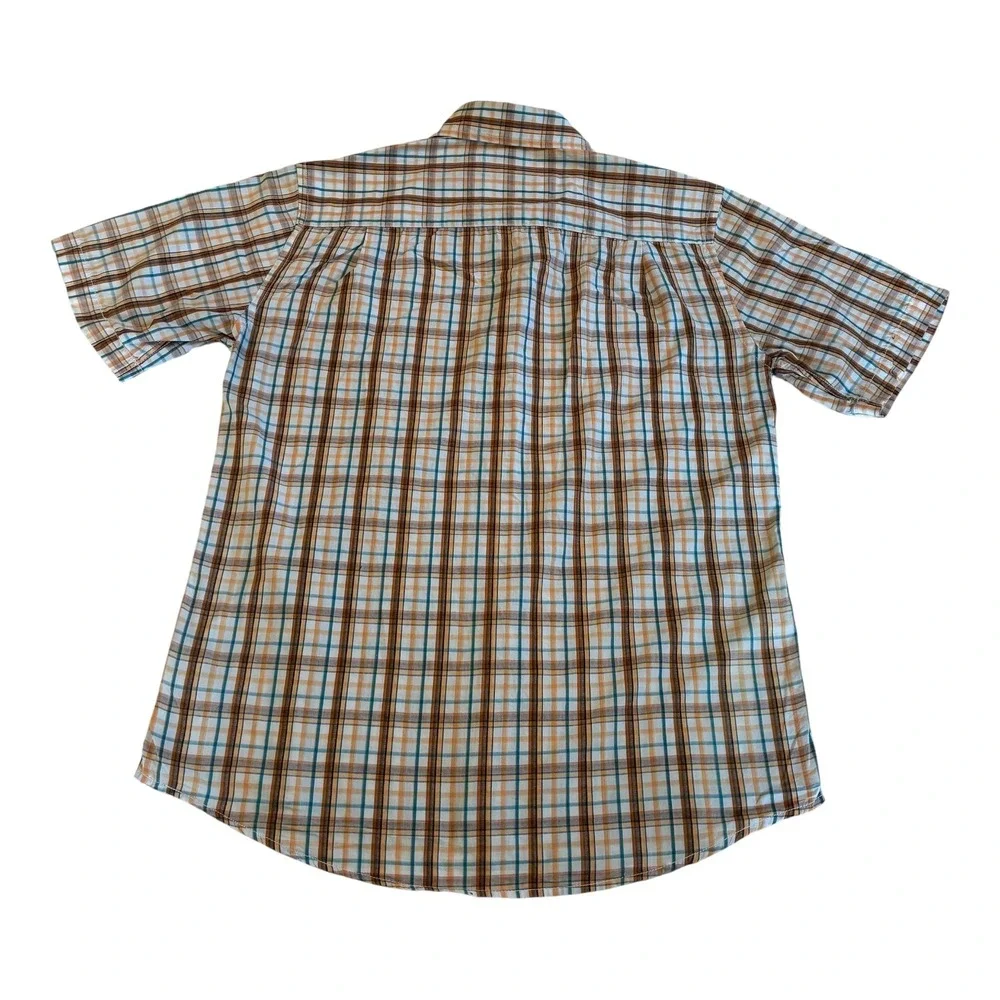True Religion World Tour Plaid Shirt Men's L Section Ricky Row Seat Button‎ Up